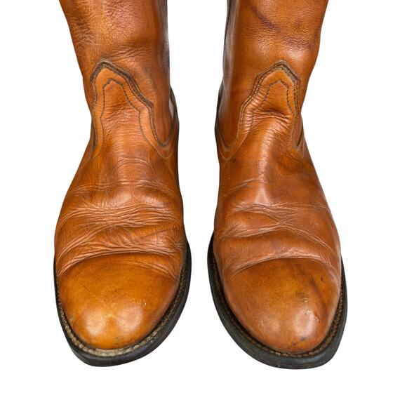 Vintage Bermans Mens Marbled Brown Western Cowboy Boot Size US 10 D - Picture 8 of 11